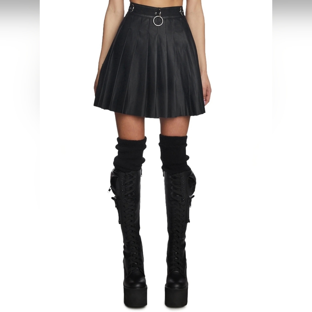 Current Mood Spade Pleated Mini Skirt